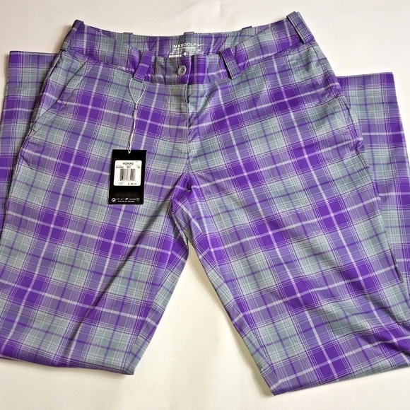 nike golf tartan trousers